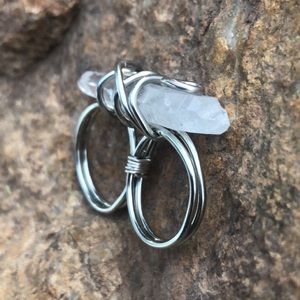 Lemurian Clear Quartz Double Ring